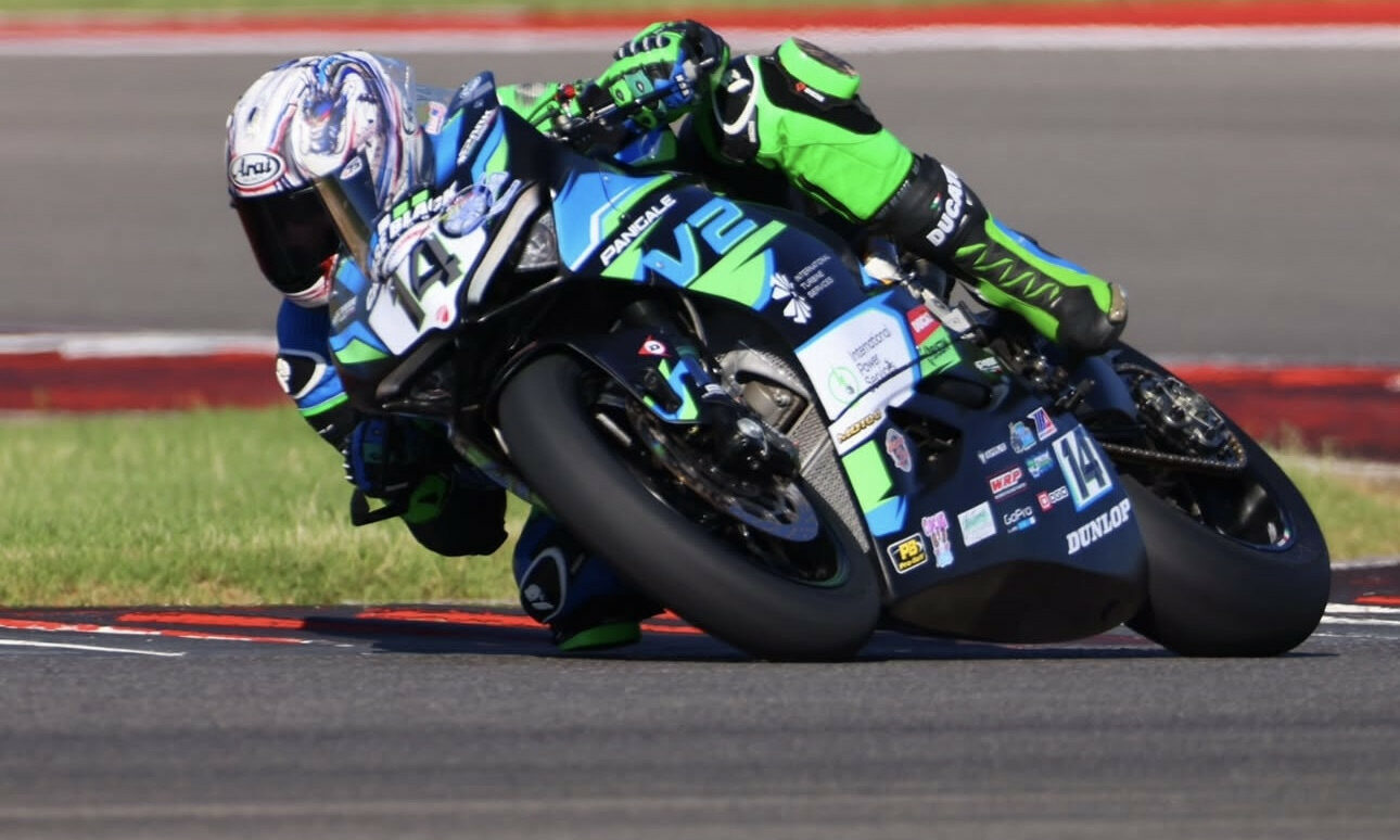 Chase Black on his Ducati Panigale V2 Supersport bike at COTA, in Texas. Photo courtesy Chase Black Racing.