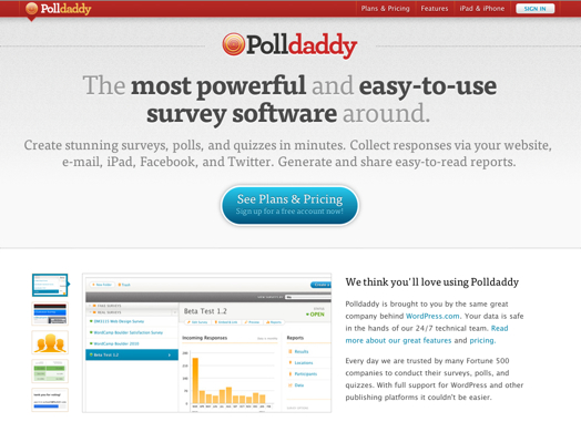 Screenshot-new Polldaddy.com redesign