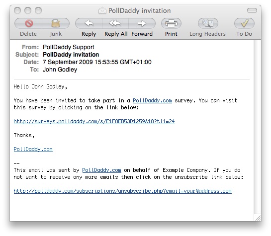 PollDaddy invitation