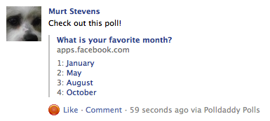 fb poll posted to wall