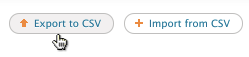 hover over export to CSV