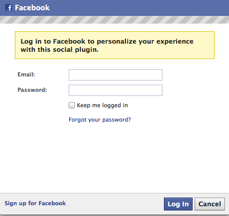 login with Facebook