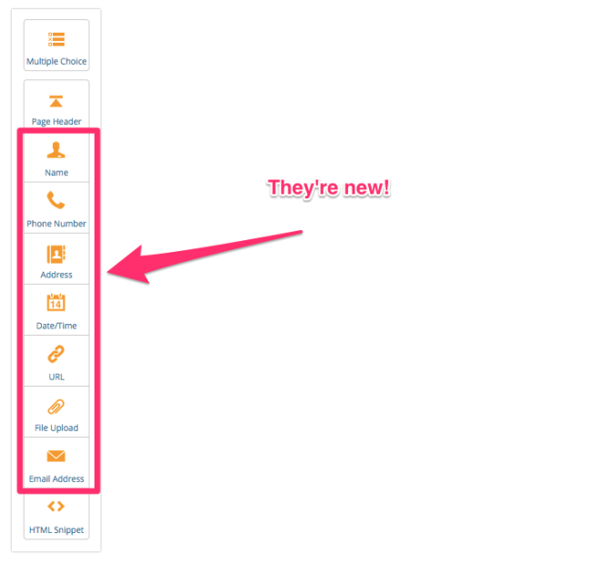 new question types highlighted