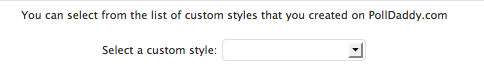 Custom Styles drop down menu Custom Styles drop down menu