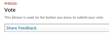 share feedback phrase in place